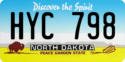 ND license plate HYC798