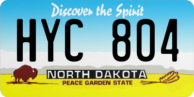 ND license plate HYC804