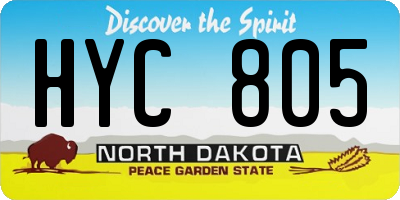 ND license plate HYC805
