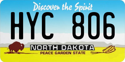 ND license plate HYC806
