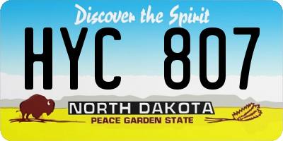 ND license plate HYC807