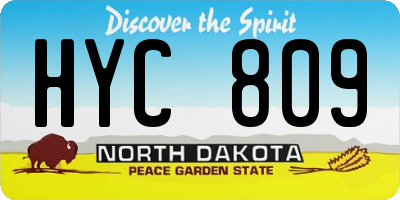 ND license plate HYC809