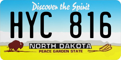 ND license plate HYC816