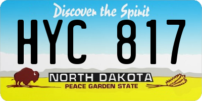 ND license plate HYC817