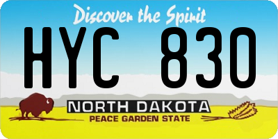 ND license plate HYC830