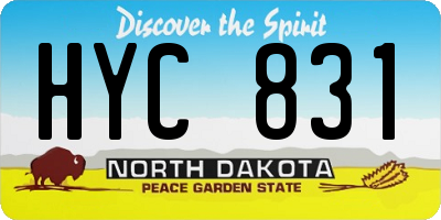 ND license plate HYC831