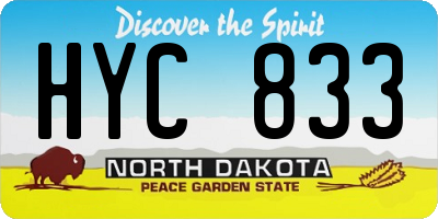 ND license plate HYC833
