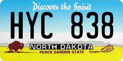 ND license plate HYC838