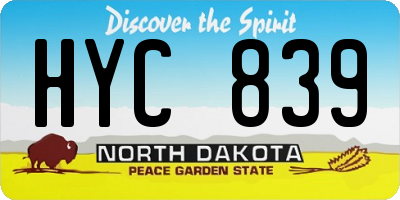 ND license plate HYC839