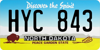 ND license plate HYC843