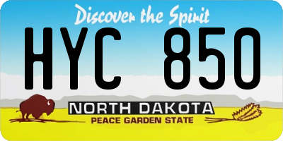 ND license plate HYC850