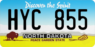 ND license plate HYC855