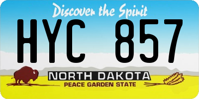 ND license plate HYC857