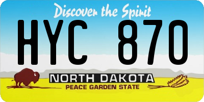 ND license plate HYC870