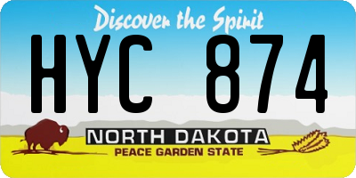 ND license plate HYC874