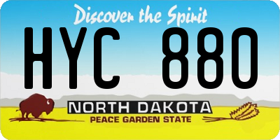 ND license plate HYC880