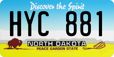 ND license plate HYC881