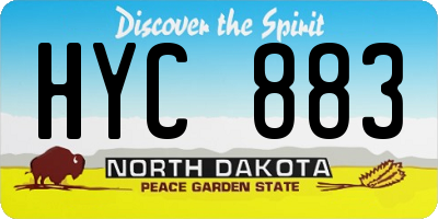 ND license plate HYC883