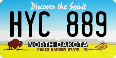 ND license plate HYC889