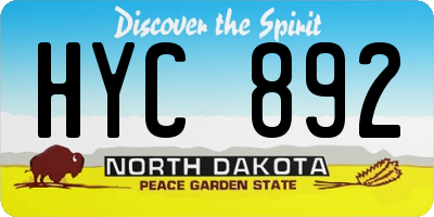 ND license plate HYC892