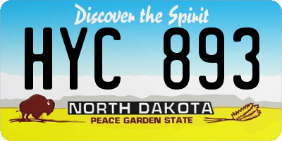 ND license plate HYC893