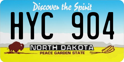 ND license plate HYC904