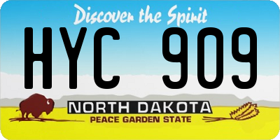ND license plate HYC909