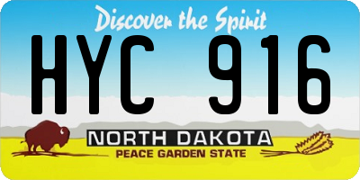 ND license plate HYC916