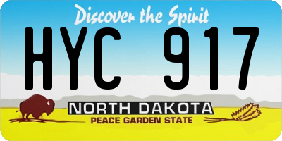ND license plate HYC917
