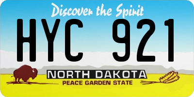 ND license plate HYC921