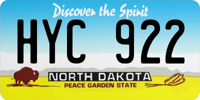 ND license plate HYC922
