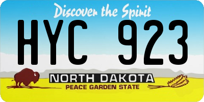 ND license plate HYC923
