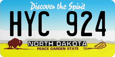 ND license plate HYC924