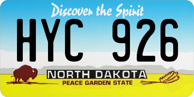 ND license plate HYC926