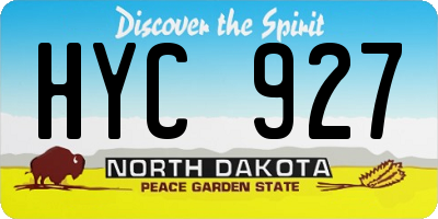 ND license plate HYC927