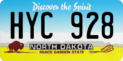 ND license plate HYC928