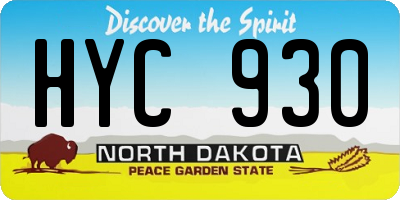 ND license plate HYC930