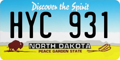 ND license plate HYC931