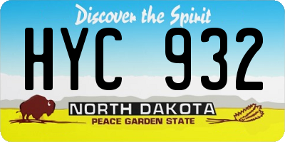 ND license plate HYC932