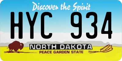 ND license plate HYC934