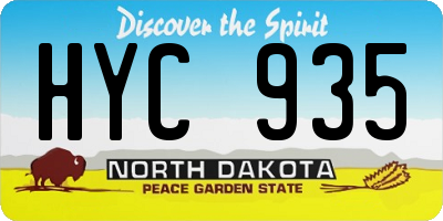 ND license plate HYC935