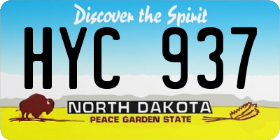 ND license plate HYC937