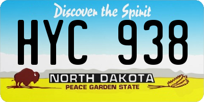 ND license plate HYC938
