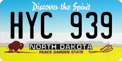 ND license plate HYC939