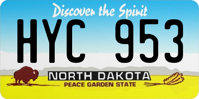 ND license plate HYC953
