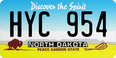 ND license plate HYC954