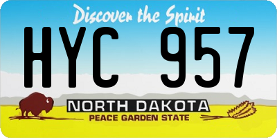 ND license plate HYC957