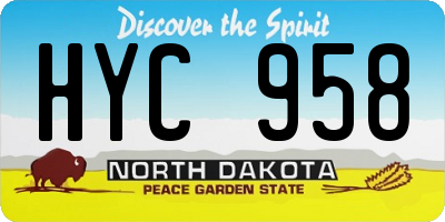 ND license plate HYC958