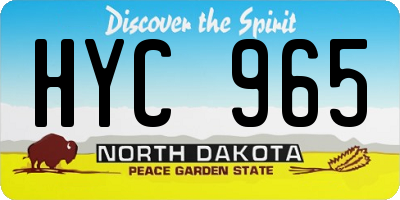 ND license plate HYC965