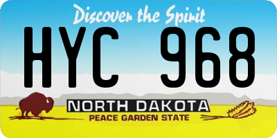 ND license plate HYC968